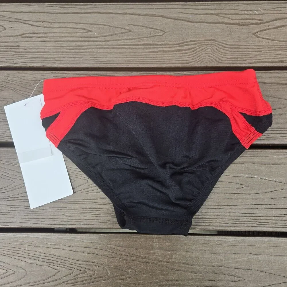 TYR The Finals Shark Red/black Splice Racer Briefs, Men Size 30, NEW